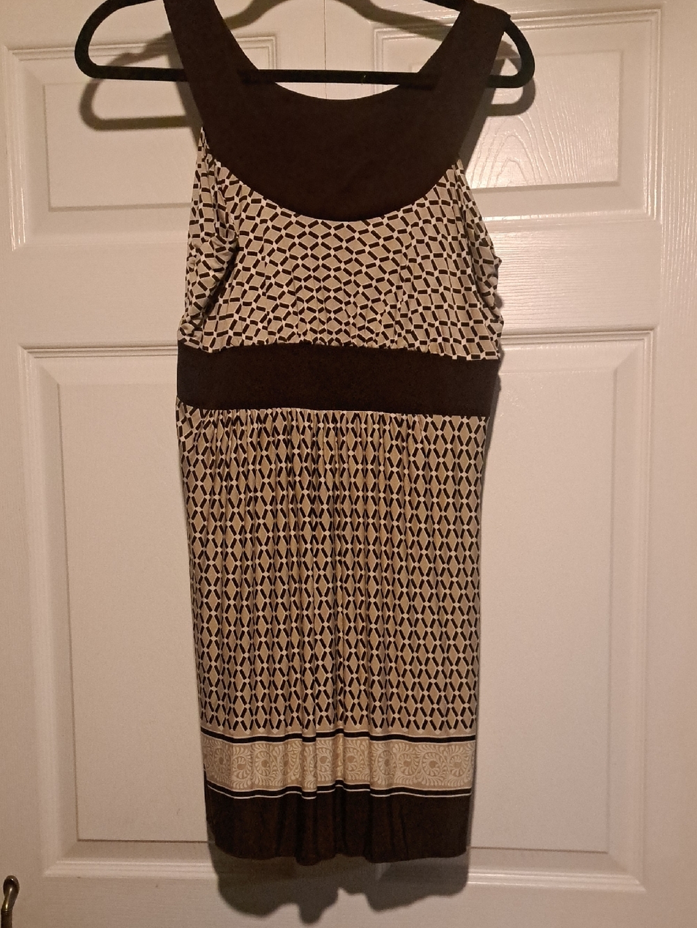 🪘Time And A half-Brown & Beige Patterned Women’s dress loose Flowing fit